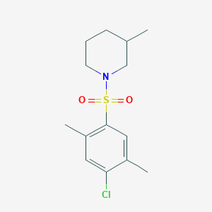 molecular formula C14H20ClNO2S B345342 1-[(4-Chloro-2,5-dimethylphenyl)sulfonyl]-3-methylpiperidine CAS No. 669749-52-4