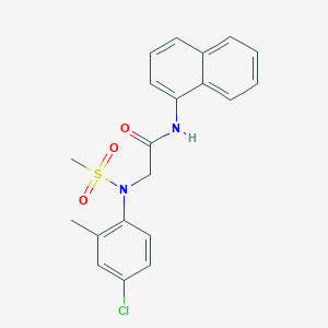 molecular formula C20H19ClN2O3S B3453423 N~2~-(4-chloro-2-methylphenyl)-N~2~-(methylsulfonyl)-N~1~-1-naphthylglycinamide 