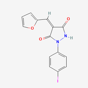 molecular formula C14H9IN2O3 B3453455 (4Z)-4-(furan-2-ylmethylidene)-1-(4-iodophenyl)pyrazolidine-3,5-dione 