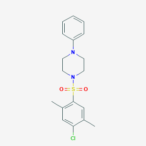 molecular formula C18H21ClN2O2S B345346 1-(4-Chloro-2,5-dimethylphenyl)sulfonyl-4-phenylpiperazine CAS No. 708229-89-4