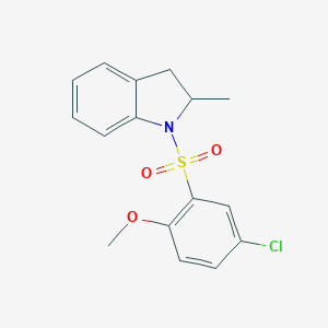 molecular formula C16H16ClNO3S B345347 1-[(5-Chloro-2-methoxyphenyl)sulfonyl]-2-methylindoline CAS No. 701288-17-7