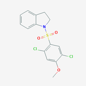 molecular formula C15H13Cl2NO3S B345348 2,5-Dichloro-1-(indolinylsulfonyl)-4-methoxybenzene CAS No. 842976-73-2
