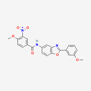 molecular formula C22H17N3O6 B3453483 4-methoxy-N-[2-(3-methoxyphenyl)-1,3-benzoxazol-5-yl]-3-nitrobenzamide 