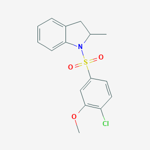 molecular formula C16H16ClNO3S B345349 1-[(4-Chloro-3-methoxyphenyl)sulfonyl]-2-methylindoline CAS No. 708246-05-3