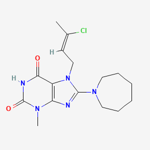 8-(1-azepanyl)-7-(3-chloro-2-buten-1-yl)-3-methyl-3,7-dihydro-1H-purine-2,6-dione