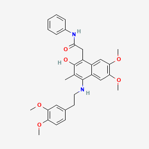 2-[4-[2-(3,4-dimethoxyphenyl)ethylamino]-2-hydroxy-6,7-dimethoxy-3-methylnaphthalen-1-yl]-N-phenylacetamide