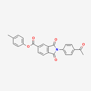 molecular formula C24H17NO5 B3453534 4-methylphenyl 2-(4-acetylphenyl)-1,3-dioxo-5-isoindolinecarboxylate 