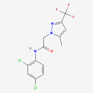 molecular formula C13H10Cl2F3N3O B3453547 N-(2,4-dichlorophenyl)-2-[5-methyl-3-(trifluoromethyl)-1H-pyrazol-1-yl]acetamide 