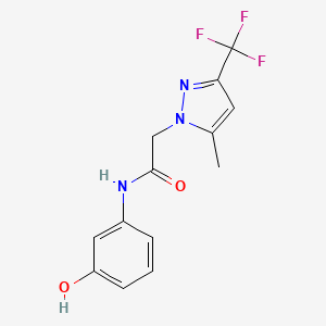 N-(3-hydroxyphenyl)-2-[5-methyl-3-(trifluoromethyl)-1H-pyrazol-1-yl]acetamide