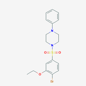 molecular formula C18H21BrN2O3S B345355 1-(4-Bromo-3-ethoxyphenyl)sulfonyl-4-phenylpiperazine CAS No. 833442-31-2