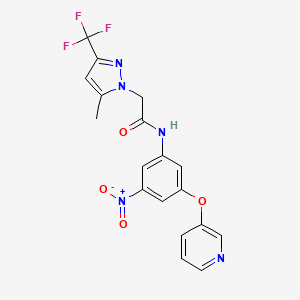 2-[5-methyl-3-(trifluoromethyl)-1H-pyrazol-1-yl]-N-[3-nitro-5-(3-pyridinyloxy)phenyl]acetamide