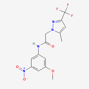 N-(3-methoxy-5-nitrophenyl)-2-[5-methyl-3-(trifluoromethyl)-1H-pyrazol-1-yl]acetamide