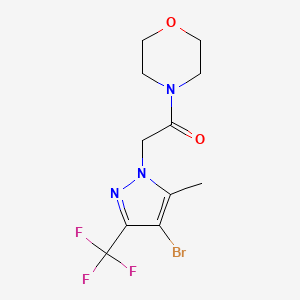 molecular formula C11H13BrF3N3O2 B3453561 4-{[4-bromo-5-methyl-3-(trifluoromethyl)-1H-pyrazol-1-yl]acetyl}morpholine 