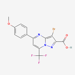 3-bromo-5-(4-methoxyphenyl)-7-(trifluoromethyl)pyrazolo[1,5-a]pyrimidine-2-carboxylic acid