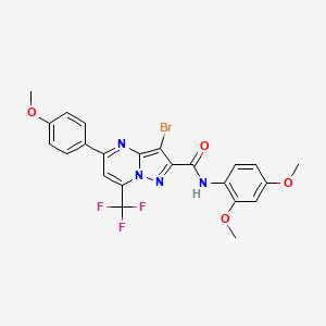 3-bromo-N-(2,4-dimethoxyphenyl)-5-(4-methoxyphenyl)-7-(trifluoromethyl)pyrazolo[1,5-a]pyrimidine-2-carboxamide