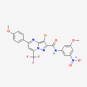 3-bromo-N-(3-methoxy-5-nitrophenyl)-5-(4-methoxyphenyl)-7-(trifluoromethyl)pyrazolo[1,5-a]pyrimidine-2-carboxamide