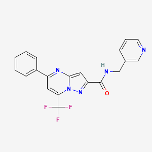 molecular formula C20H14F3N5O B3453589 5-phenyl-N-(3-pyridinylmethyl)-7-(trifluoromethyl)pyrazolo[1,5-a]pyrimidine-2-carboxamide 