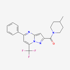 molecular formula C20H19F3N4O B3453597 2-[(4-methyl-1-piperidinyl)carbonyl]-5-phenyl-7-(trifluoromethyl)pyrazolo[1,5-a]pyrimidine 