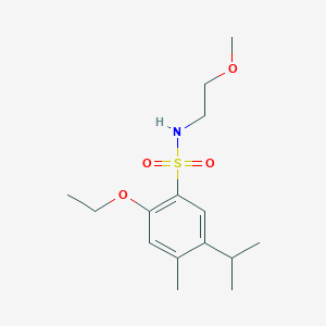 molecular formula C15H25NO4S B345364 2-ethoxy-5-isopropyl-N-(2-methoxyethyl)-4-methylbenzenesulfonamide CAS No. 868143-12-8