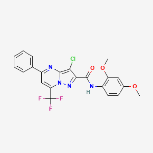 3-chloro-N-(2,4-dimethoxyphenyl)-5-phenyl-7-(trifluoromethyl)pyrazolo[1,5-a]pyrimidine-2-carboxamide