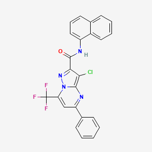 molecular formula C24H14ClF3N4O B3453659 3-chloro-N-1-naphthyl-5-phenyl-7-(trifluoromethyl)pyrazolo[1,5-a]pyrimidine-2-carboxamide 