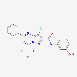 3-chloro-N-(3-hydroxyphenyl)-5-phenyl-7-(trifluoromethyl)pyrazolo[1,5-a]pyrimidine-2-carboxamide