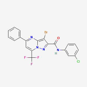 molecular formula C20H11BrClF3N4O B3453669 3-bromo-N-(3-chlorophenyl)-5-phenyl-7-(trifluoromethyl)pyrazolo[1,5-a]pyrimidine-2-carboxamide 