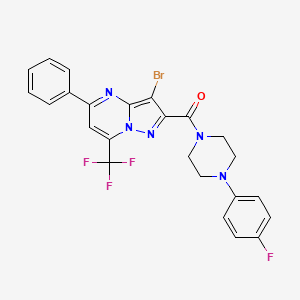 molecular formula C24H18BrF4N5O B3453671 3-bromo-2-{[4-(4-fluorophenyl)-1-piperazinyl]carbonyl}-5-phenyl-7-(trifluoromethyl)pyrazolo[1,5-a]pyrimidine 