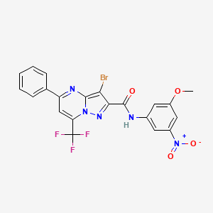 3-bromo-N-(3-methoxy-5-nitrophenyl)-5-phenyl-7-(trifluoromethyl)pyrazolo[1,5-a]pyrimidine-2-carboxamide