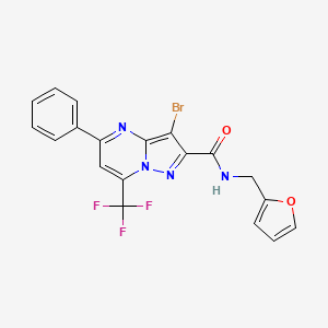 3-bromo-N-(2-furylmethyl)-5-phenyl-7-(trifluoromethyl)pyrazolo[1,5-a]pyrimidine-2-carboxamide