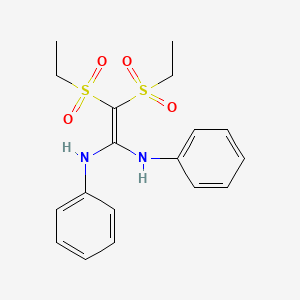 molecular formula C18H22N2O4S2 B3453704 2,2-bis(ethylsulfonyl)-N~1~,N~1~-diphenyl-1,1-ethylenediamine CAS No. 90429-56-4