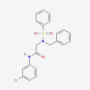 molecular formula C21H19ClN2O3S B3453708 N~2~-benzyl-N~1~-(3-chlorophenyl)-N~2~-(phenylsulfonyl)glycinamide 