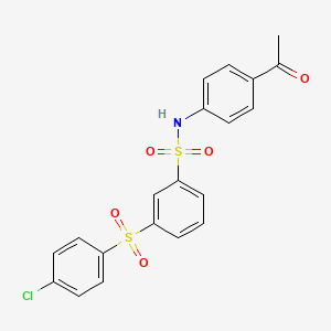 N-(4-acetylphenyl)-3-(4-chlorophenyl)sulfonylbenzenesulfonamide