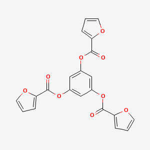 molecular formula C21H12O9 B3453729 benzene-1,3,5-triyl tri(2-furoate) 