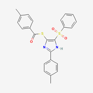 S-[5-(benzenesulfonyl)-2-(4-methylphenyl)-1H-imidazol-4-yl] 4-methylbenzenecarbothioate