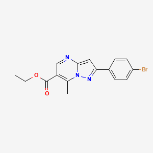 molecular formula C16H14BrN3O2 B3453738 ethyl 2-(4-bromophenyl)-7-methylpyrazolo[1,5-a]pyrimidine-6-carboxylate 