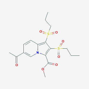 molecular formula C18H23NO7S2 B3453755 Methyl 6-acetyl-1,2-bis(propylsulfonyl)indolizine-3-carboxylate 