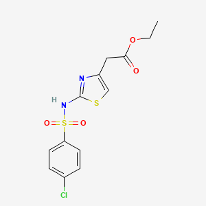 molecular formula C13H13ClN2O4S2 B3453779 ethyl (2-{[(4-chlorophenyl)sulfonyl]amino}-1,3-thiazol-4-yl)acetate 