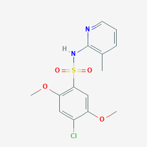 molecular formula C14H15ClN2O4S B345382 4-chloro-2,5-dimethoxy-N-(3-methyl-2-pyridinyl)benzenesulfonamide CAS No. 833441-47-7