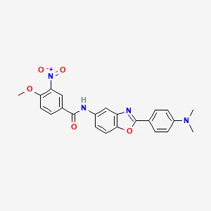 molecular formula C23H20N4O5 B3453822 N-[2-[4-(dimethylamino)phenyl]-1,3-benzoxazol-5-yl]-4-methoxy-3-nitrobenzamide 