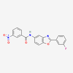 molecular formula C20H12FN3O4 B3453823 N-[2-(3-Fluoro-phenyl)-benzooxazol-5-yl]-3-nitro-benzamide 