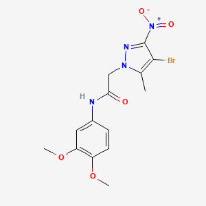 2-(4-bromo-5-methyl-3-nitro-1H-pyrazol-1-yl)-N-(3,4-dimethoxyphenyl)acetamide