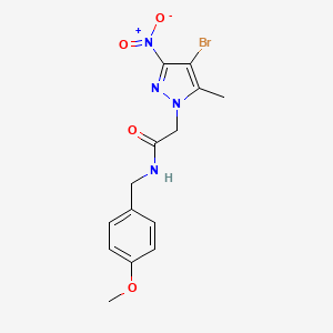 2-(4-bromo-5-methyl-3-nitro-1H-pyrazol-1-yl)-N-(4-methoxybenzyl)acetamide