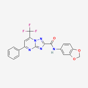 N-1,3-benzodioxol-5-yl-5-phenyl-7-(trifluoromethyl)[1,2,4]triazolo[1,5-a]pyrimidine-2-carboxamide