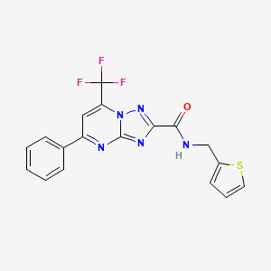 molecular formula C18H12F3N5OS B3453879 5-phenyl-N-(thiophen-2-ylmethyl)-7-(trifluoromethyl)-[1,2,4]triazolo[1,5-a]pyrimidine-2-carboxamide 