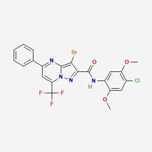 3-bromo-N-(4-chloro-2,5-dimethoxyphenyl)-5-phenyl-7-(trifluoromethyl)pyrazolo[1,5-a]pyrimidine-2-carboxamide