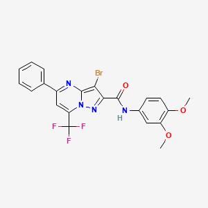 3-bromo-N-(3,4-dimethoxyphenyl)-5-phenyl-7-(trifluoromethyl)pyrazolo[1,5-a]pyrimidine-2-carboxamide