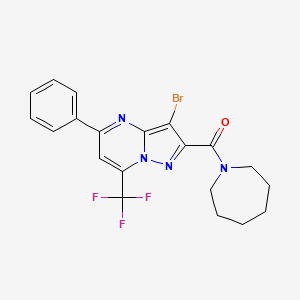 molecular formula C20H18BrF3N4O B3453902 2-(1-azepanylcarbonyl)-3-bromo-5-phenyl-7-(trifluoromethyl)pyrazolo[1,5-a]pyrimidine 