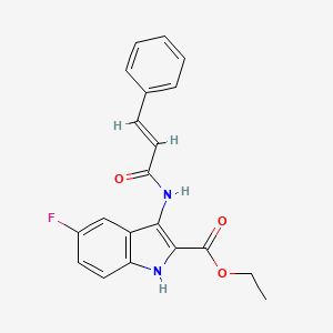 molecular formula C20H17FN2O3 B3453908 ethyl 3-(cinnamoylamino)-5-fluoro-1H-indole-2-carboxylate 