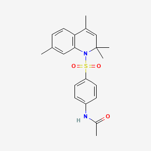 molecular formula C21H24N2O3S B3453918 N-[4-(2,2,4,7-tetramethylquinolin-1-yl)sulfonylphenyl]acetamide CAS No. 5476-94-8